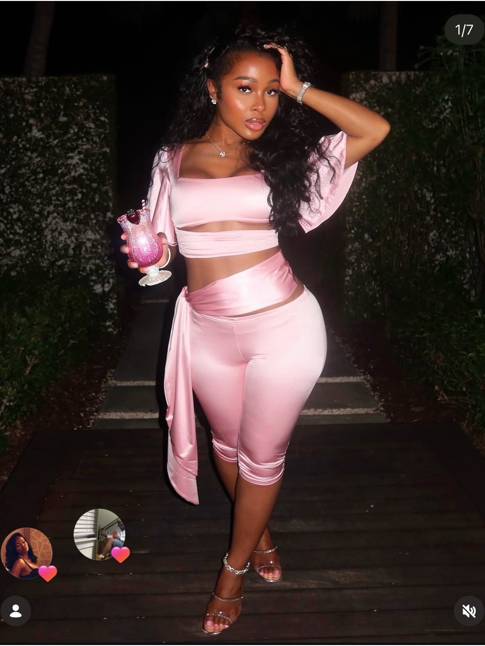 Waydamin Satin Pink High-Waist Wrap shirt, pants and scarf set